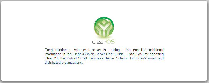 Настройка сервера ClearOS