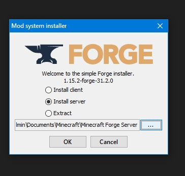 Установка сервера с модами с помощью Forge
