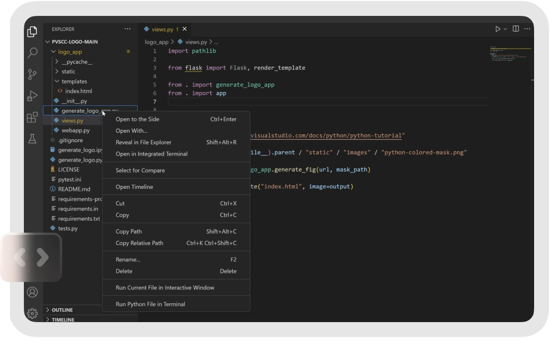 изображение редактора кода python