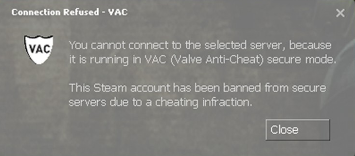 Использование античита VAC для бана читера Counter-Strike 1.6