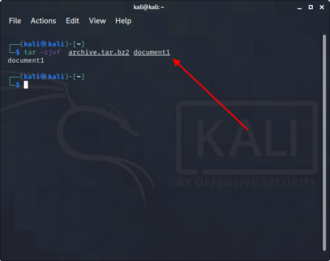 Как сжать файлы в Linux Kali