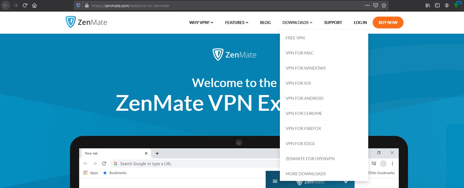 ВПН-расширение ZenMate для браузера Firefox