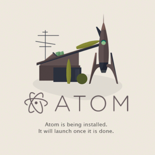 Окно установки редактора Atom