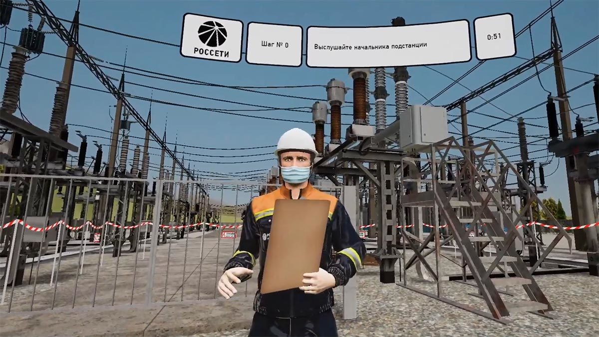 Скриншот из VR-тренажера для монтажников