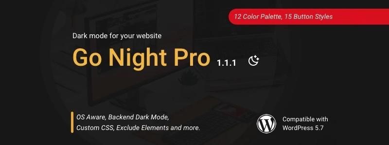Плагин Go Night Pro для ночного режима в WordPress