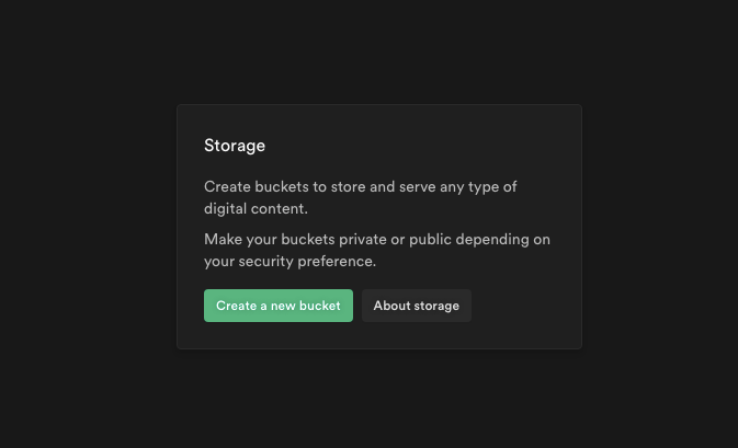 Интерфейс Storage в Supabase