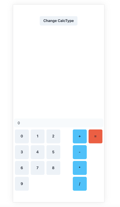 Calculator interface on mobile device