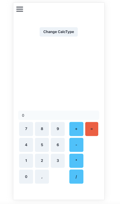 Updated calculator interface with new number order