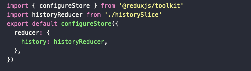 Configuration of the store.js file