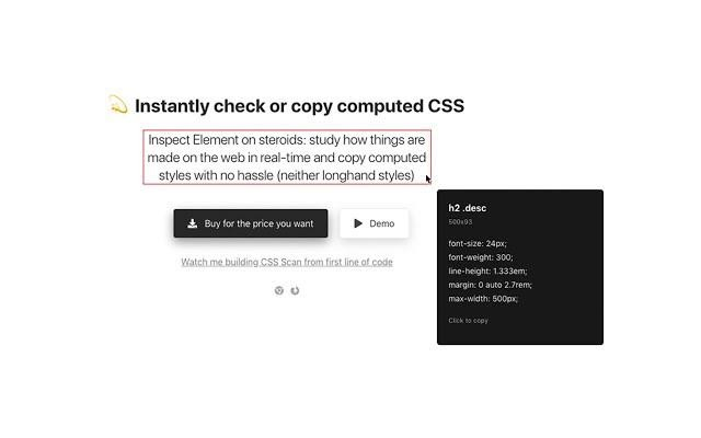 How to quickly copy CSS on a site using the CSS Scan 2.0 extension