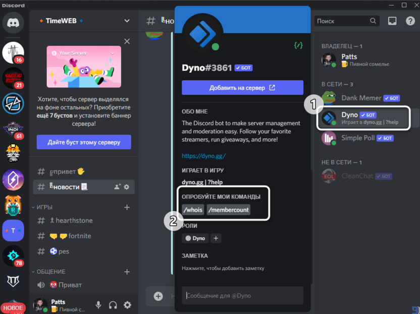 Addition validation for adding a server counter to Discord via the Dyno bot
