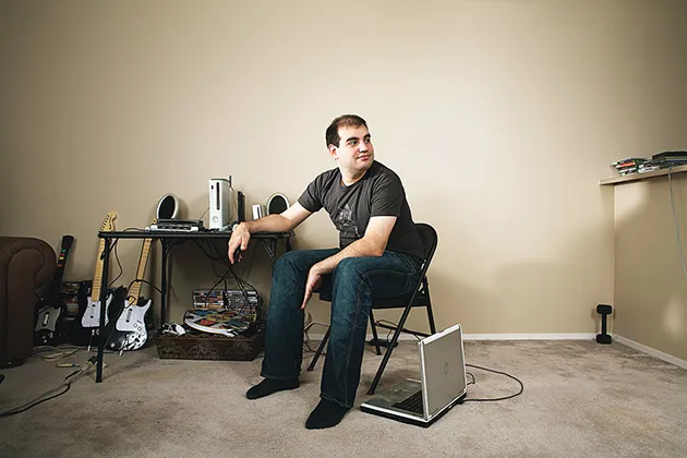26-year-old Daniel Kaminsky in his apartment
