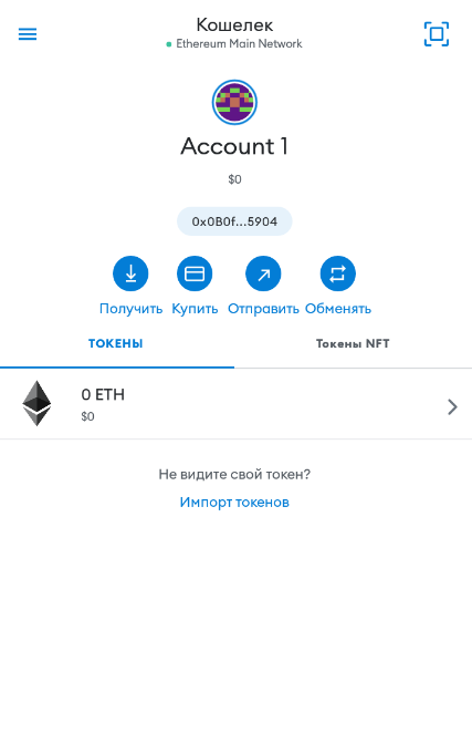 Opening an account after creating a wallet in Metamask through the mobile application