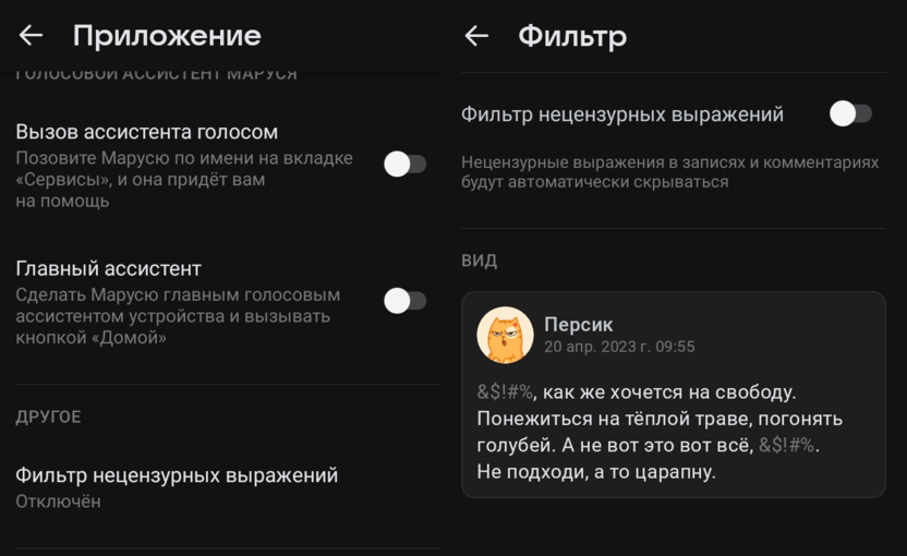 Как работает фильтр нецензурных выражений ВКонтакте