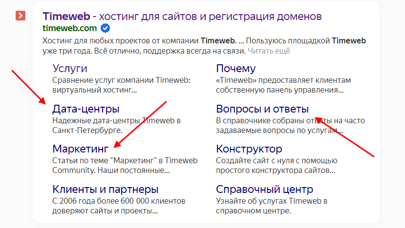 Что такое быстрые ссылки в Яндексе