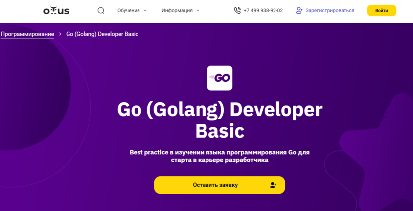 1. Golang Developer. Basic | OTUS.ru