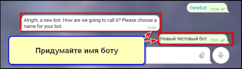 Создание имени бота