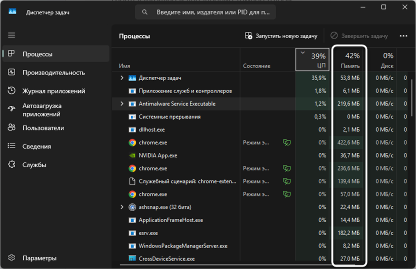 Проверка потребления памяти для оптимизации энергопотребления ноутбука в играх
