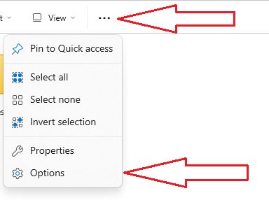 Проводник Windows - Options