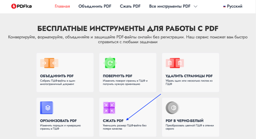 уменьшить пдф