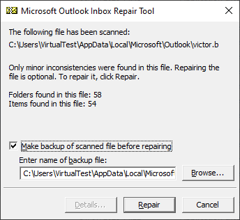 ScanPST - восстановление