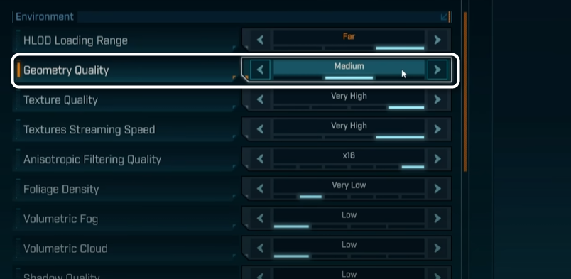 Настройка дистанции загрузки HLOD при настройке графики для Borderlands 4