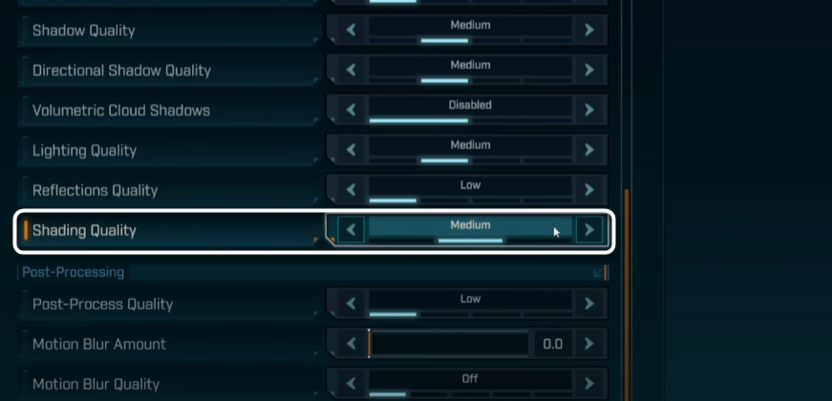 Качество затенения при настройке графики для Borderlands 4