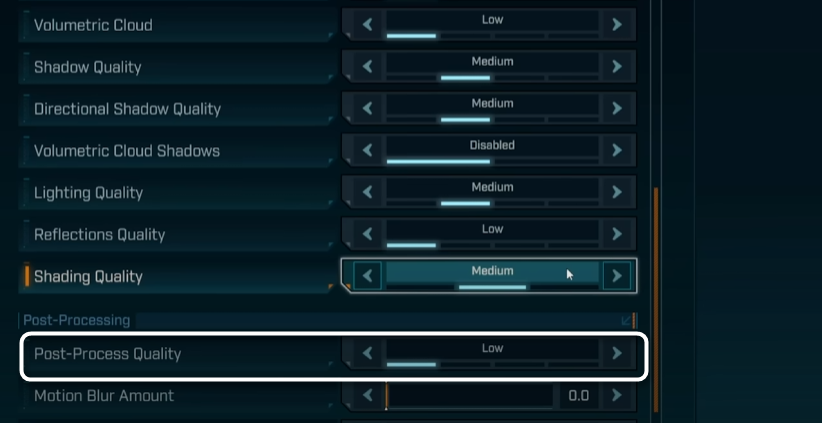 Изменение качества постобработки при настройке графики для Borderlands 4