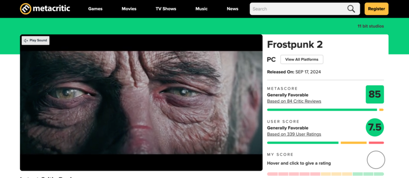 Оценки критиков Frostpunk 2