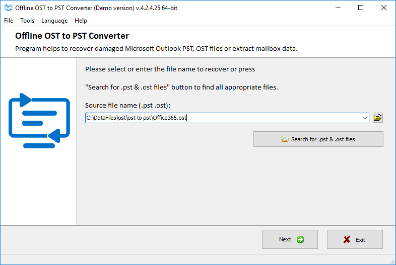 Offline OST to PST Converter