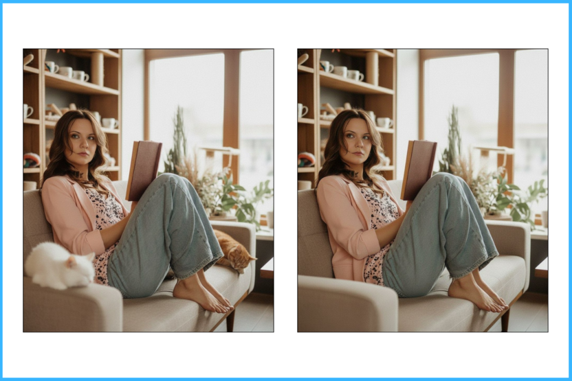 удаление объектов с фото в Nano Banana