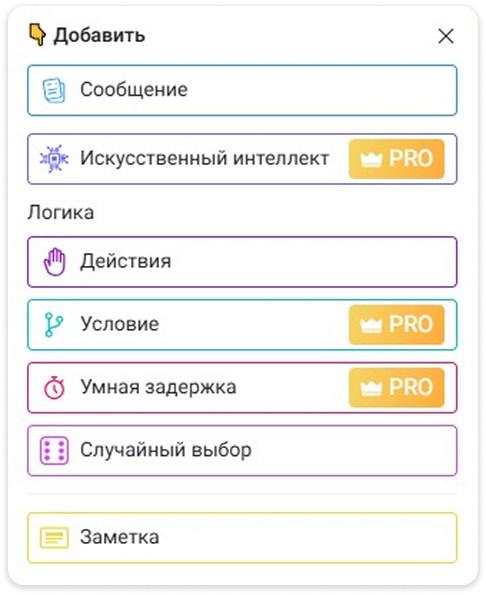 Функционал конструктора