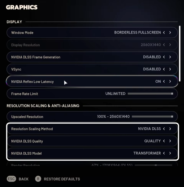 Выбор подходящего апскейлера при настройке графики в игре ARC Raiders