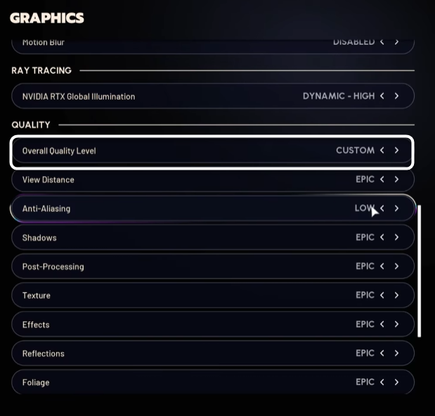 Общие параметры качества при настройке графики в игре ARC Raiders