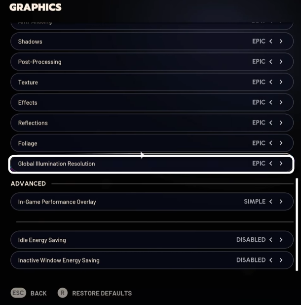 Качество глобального отражения при настройке графики в игре ARC Raiders