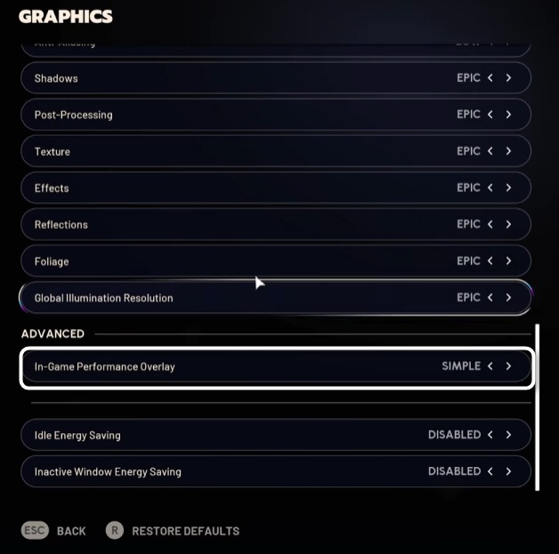 Включение монитора в игре при настройке графики в игре ARC Raiders