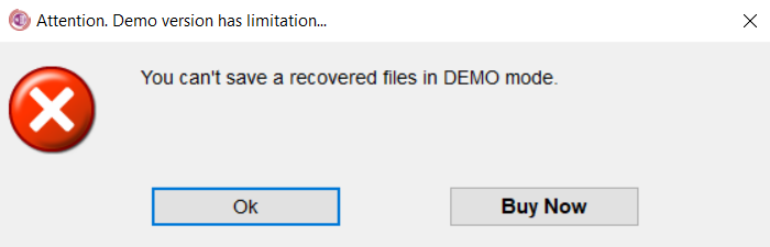 Recovery Toolbox for OneNote - ограничения бесплатной программы