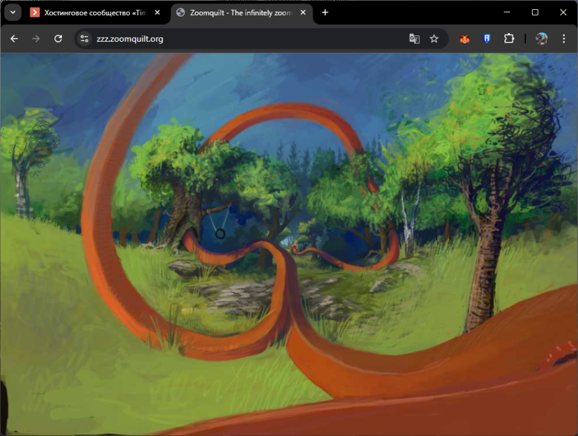 Смена бесконечной картины на сайте Zoomquilt.org для медитации и релаксации