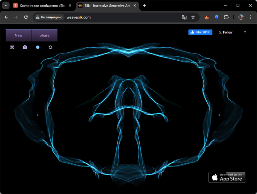 Рисовование узоров на сайте Silk для убийства времени и релаксации