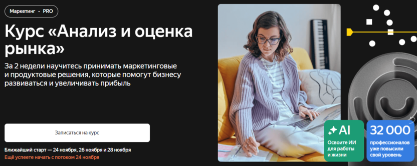 Анализ и оценка рынка – Яндекс Практикум