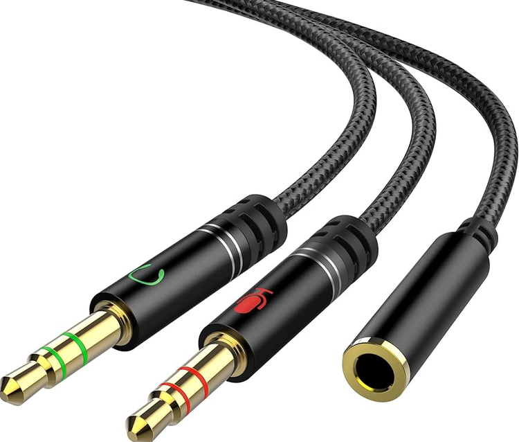 Подключение через стандартный 3.5 mm кабель для настройки микрофона для записи в Audacity