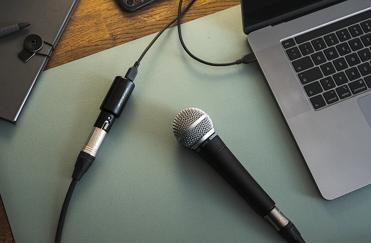 Подключение XLR-микрофона для настройки микрофона для записи в Audacity