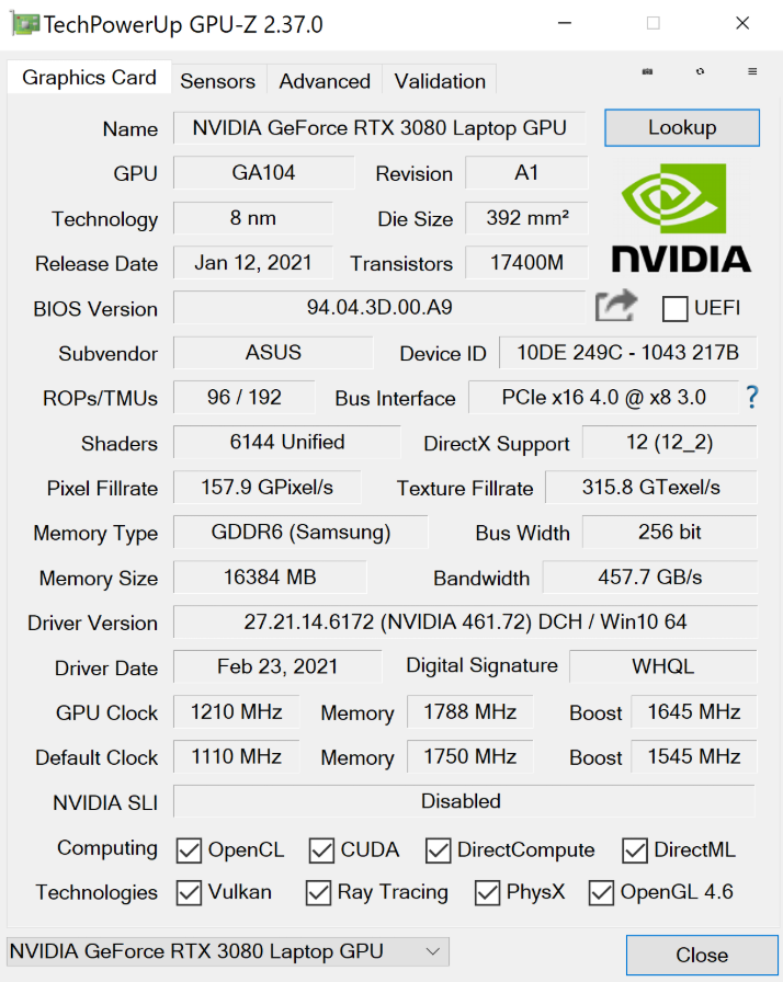 Запуск проверки в GPU-Z при покупке бу видеокарты
