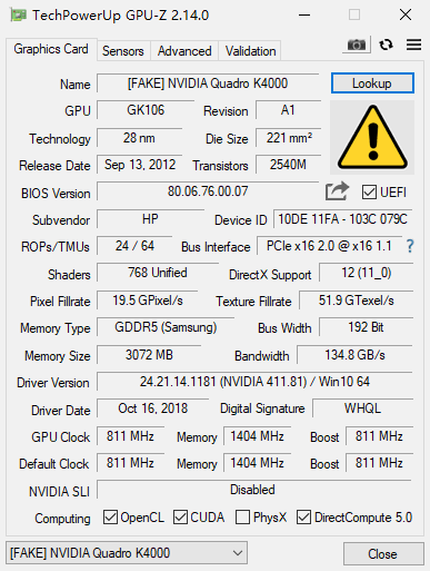 Отображение фейковой видеокарты в программе при покупке бу видеокарты