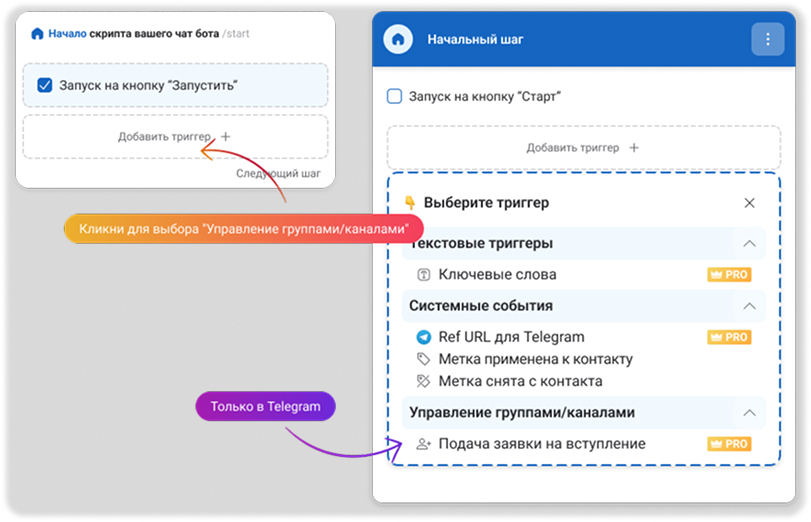 Настройка триггеров в Botman