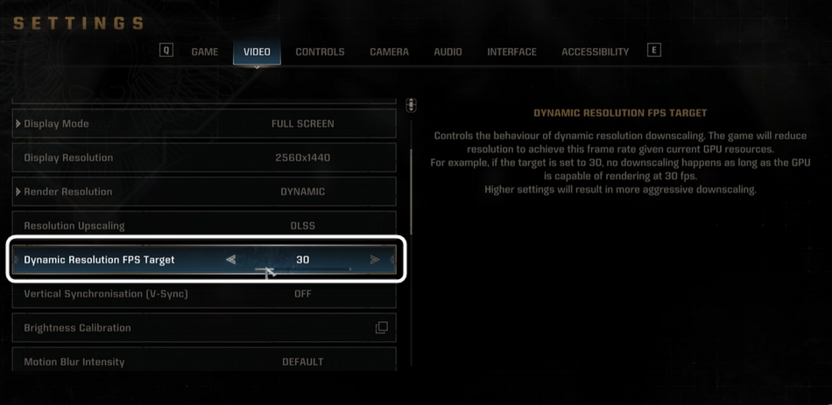 Установка динамического разрешения при настройке графики в Warhammer 40,000 Space Marine 2