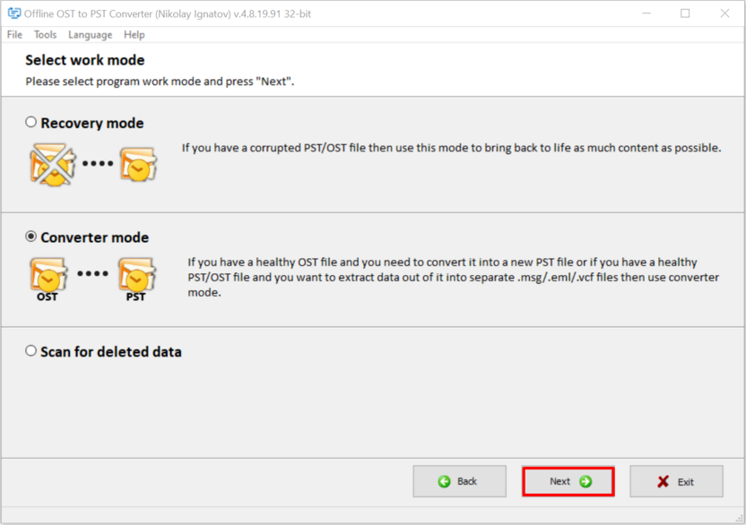 Offline OST to PST Converter