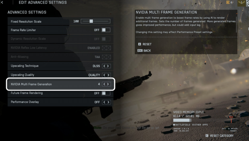 Регулировка разрешения для исправления инпут-лага с включенным генератором кадров