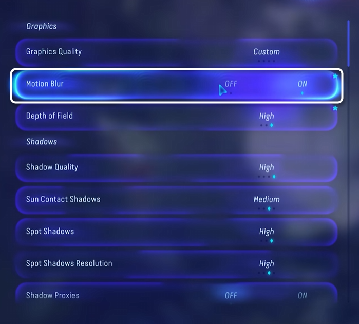 Отключение размытия в движении Avatar Frontiers of Pandora