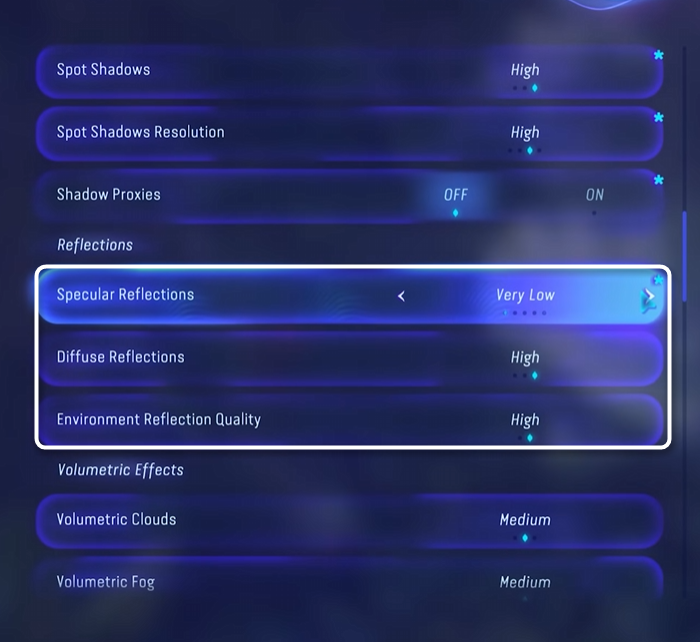 Настройка параметров отражений в игре Avatar Frontiers of Pandora